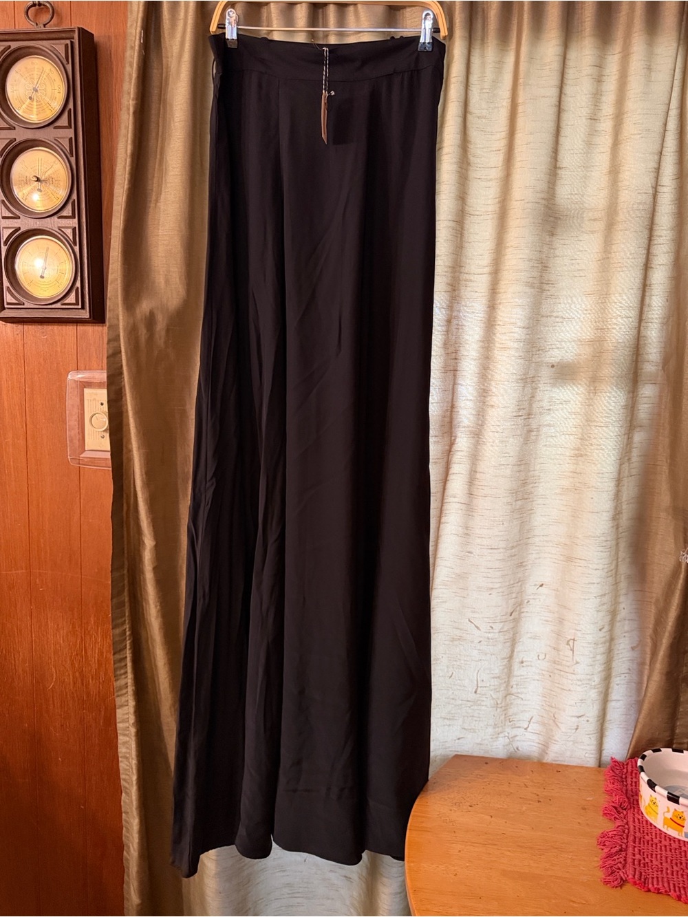 Black Maxi Skirt with Sleek Zip Front